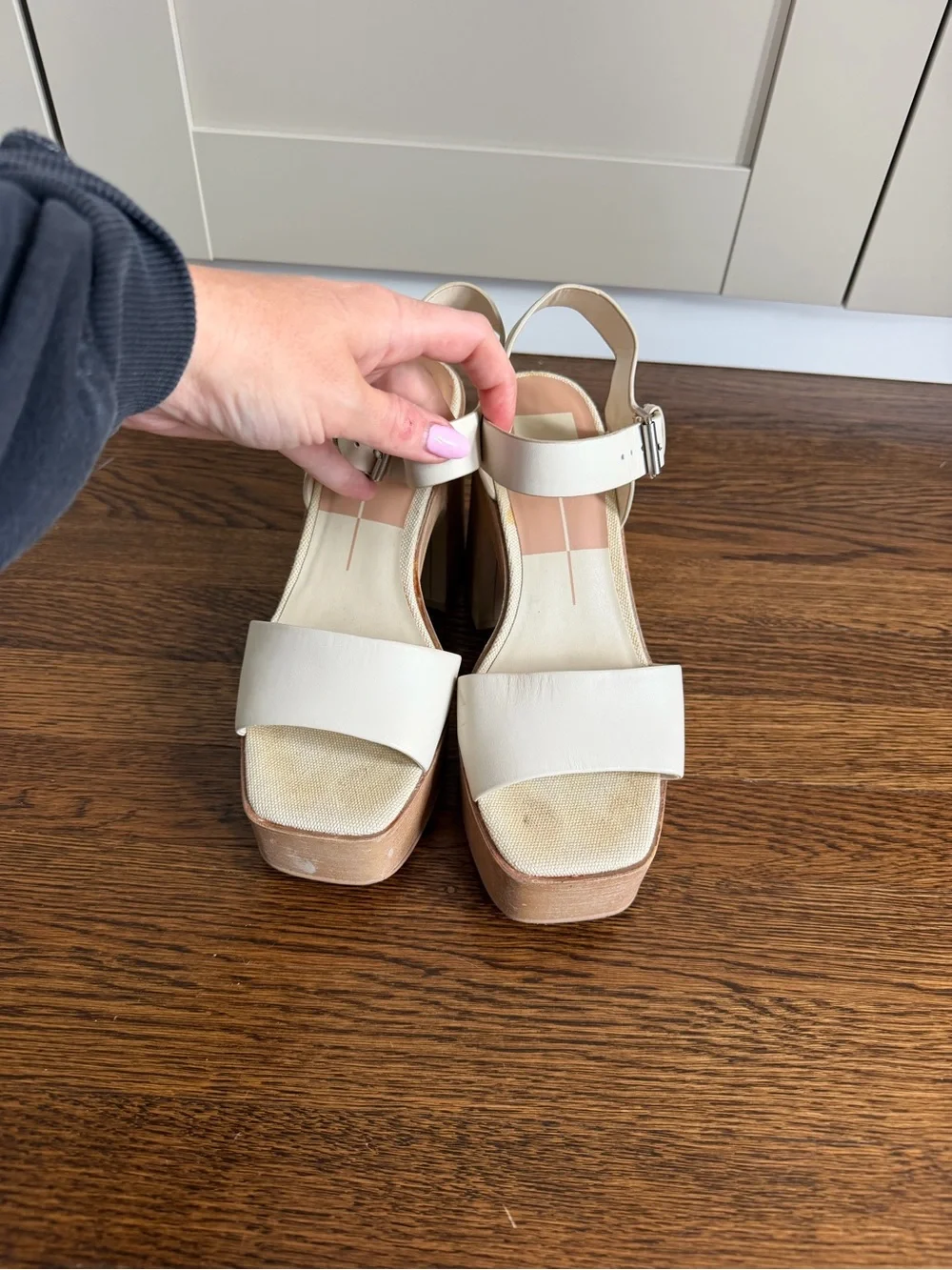 Dolce Vita Cream Platform Block Heel Sandals
